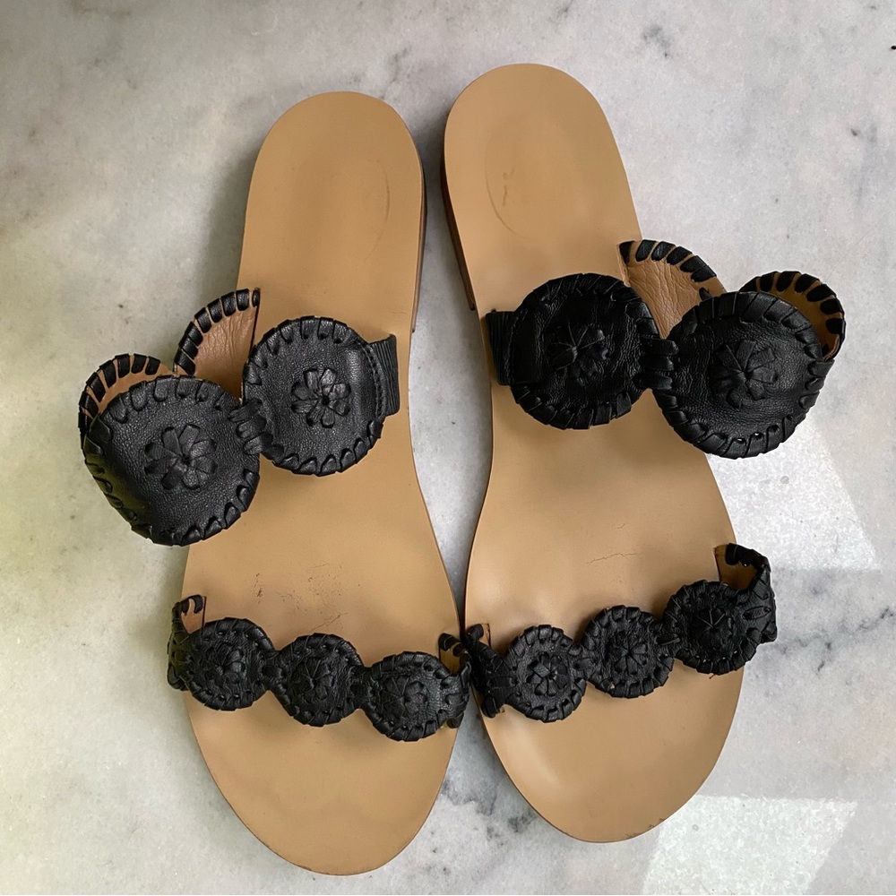 Jack Rogers Lauren Sandal in Black, Size 9.5